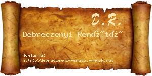 Debreczenyi Renátó névjegykártya